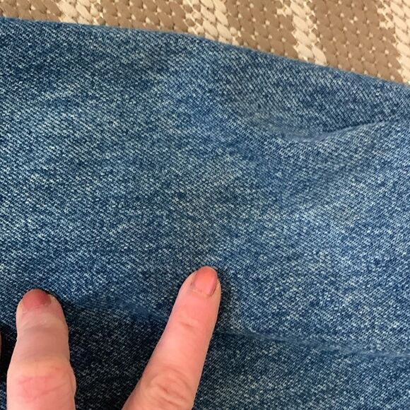 Distressed Levi Strauss Signature Medium Wash Denim Trucker Jacket Size XL - Picture 11 of 17